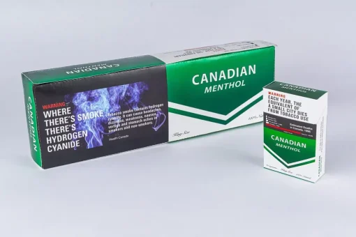 canadian menthol king size carton and pack