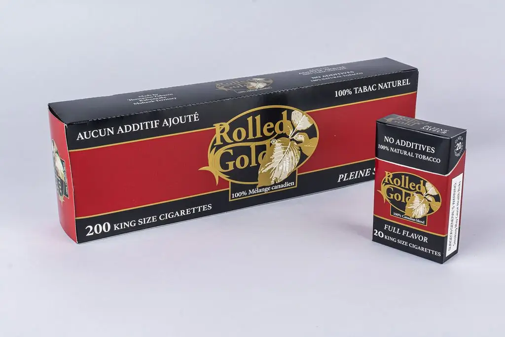 rolled gold king size carton and pack