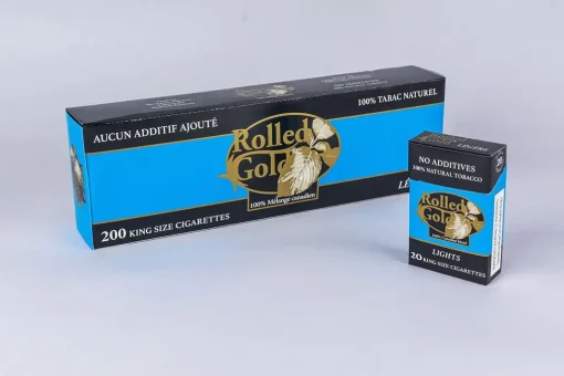 rolled gold lights king size carton and pack