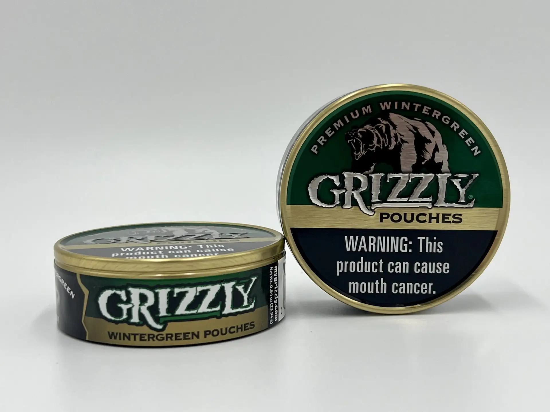 Grizzly Wintergreen Pouches Cans